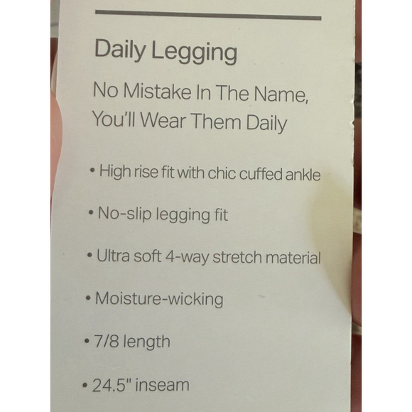 VUORI DAILY LEGGING 24.5” SPROUT COLOR SIZE XL NWT - Picture 8 of 8